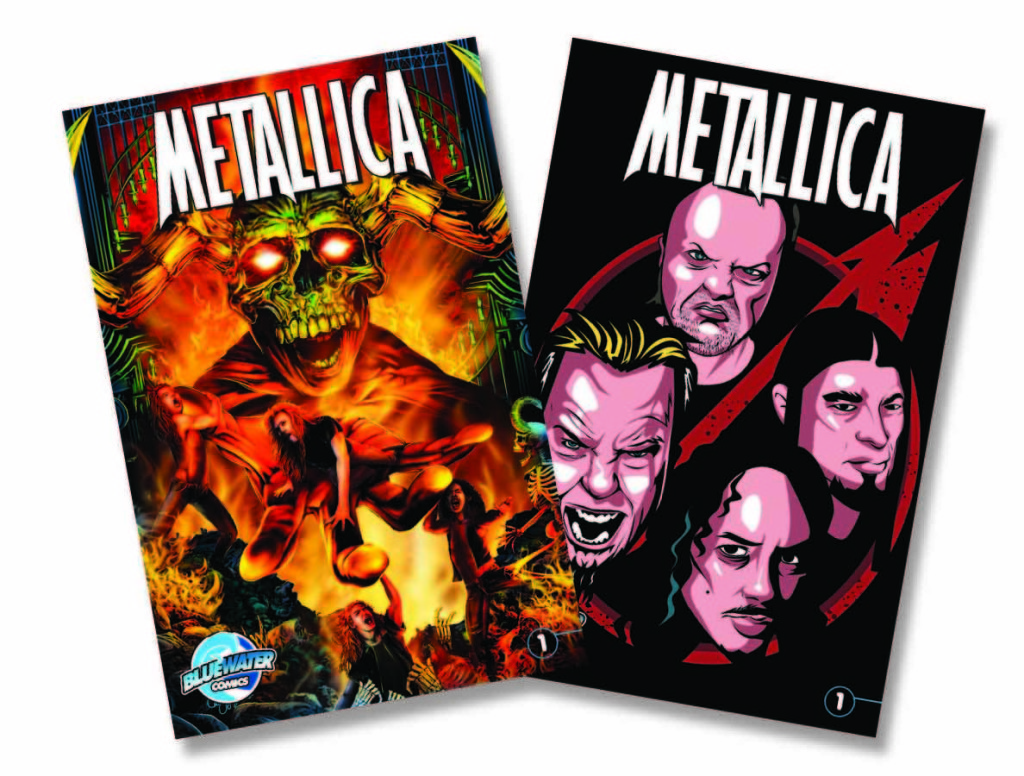 As duas capas da HQ "Orbit: Metallica"
