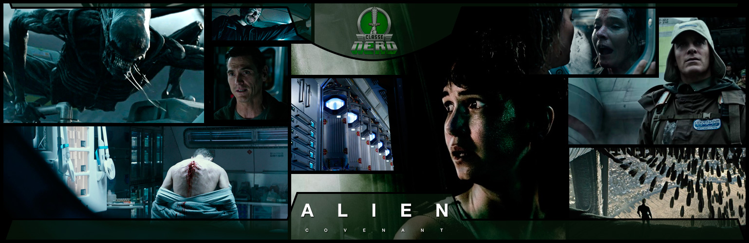 Imagem mostrando diversas cenas do filme Alien: Covenant.